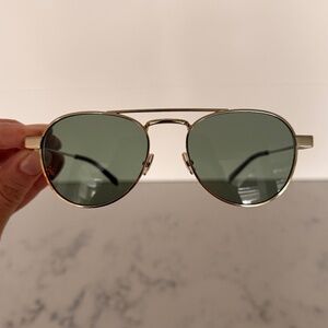 SAINT LAURENT SL708 Gorgeous Gold Aviator Sunglasses NEW $550!!